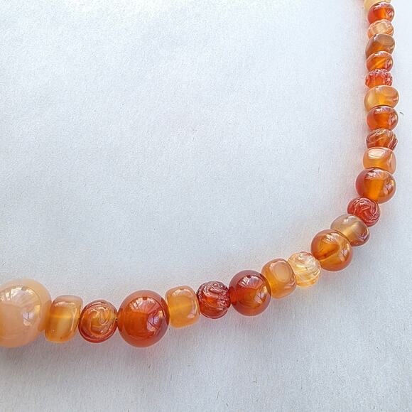 Jay King Mine Finds Carnelian Red Agate Sterling Silver 925 New 30" Carved - Picture 4 of 9